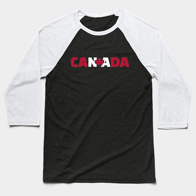 Canada flag Baseball T-Shirt by Designzz